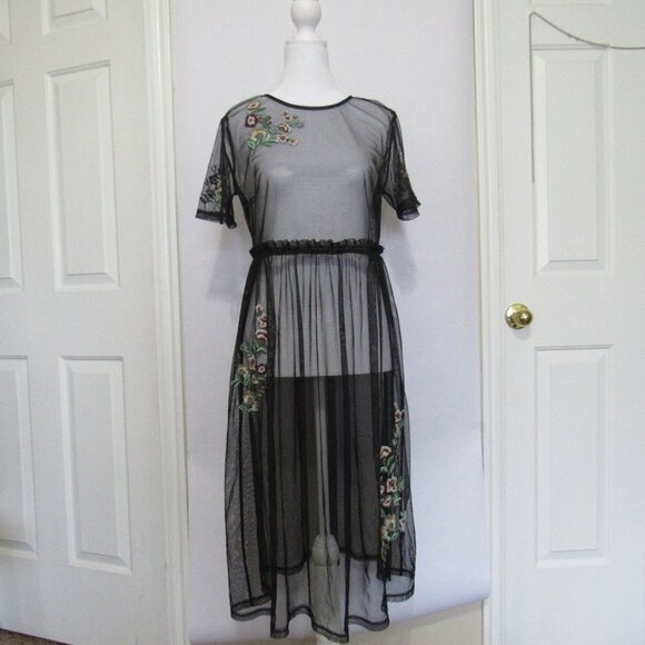 Sheer Embroidered Overlay Dress - Picture 1 of 8
